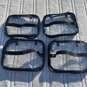 Clear Travel cosmetics bag ((bundle of four))
